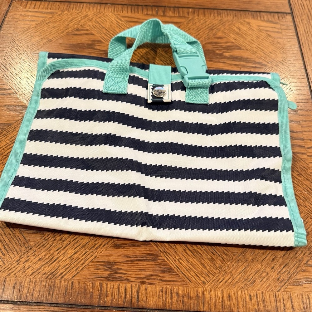 Thirty One‎ Pack and Pull Caddy Blue White Stripe Travel Storage